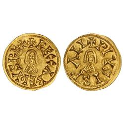 Visigothic Coins - Triente. RECAREDO I (586-601). ISPALI (Baética). Anv.: RECCREDVS RE. Rev.: PIVS I