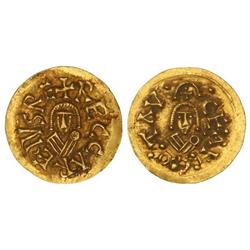 Visigothic Coins - Triente. RECAREDO I (586-601). CESARAUGUSTA (Tarraconensis). Anv.: RECCREdVS RE. 