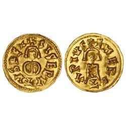 Visigothic Coins - Triente. SISEBUTO (612-621). EMERITA (Lusitania). Anv.: SISEBVTVS REx. Rev.: EMER