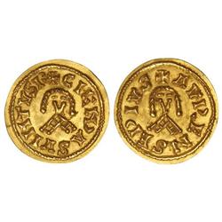 Visigothic Coins - Triente. CHINDASVINTO (642-653). AURENSE (Gallaecia). Anv.: CHENDSVINTVS R. Rev.: