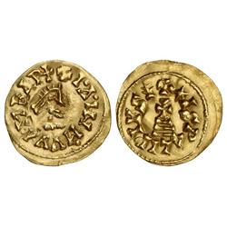 Visigothic Coins - Triente. WAMBA (672-680). ISPALI (Baética). Anv.: IINM (punto encima) VVMB. Rev.:
