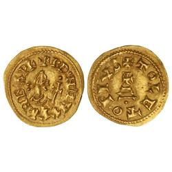 Visigothic Coins - Triente. WAMBA (672-680). TOLETO (Carthaginensis). Anv.: IDN MNVVMB. Rev.: TOLETO