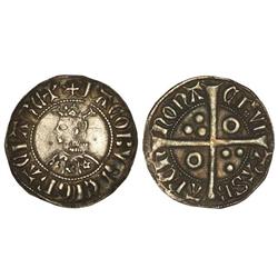Medieval Coins: Catalonia-Aragón - Croat. JAUME II. BARCELONA. Anv.: IACOBVS DEI GRACIA REX. Efigie 