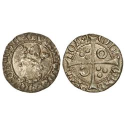 Medieval Coins: Catalonia-Aragón - 1/2 Croat. MARTÍ I. BARELONA. Anv.: :MARTINUS:DEI:GRA:REX:. Efigi