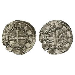 Medieval Coins: Kingdom Of Navarre - Óbolo. TEOBALDO I. Anv.: :TIOBALD´ REX. Cruz interior. Rev.: :D
