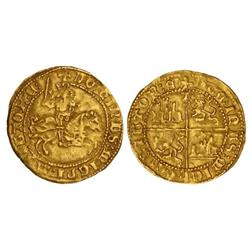 Medieval Coins: Kingdom Of Castile And León - 1/2 Dobla. ALFONSO DE ÁVILA. TOLEDO. Anv.: DOMINUS:MIC