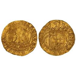 Spanish Monarchy: Ferdinand And Isabella - Doble excelente. SEVILLA. Anv.: :FERNANDVS:ET:HELISAB DEI