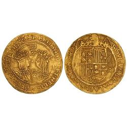 Spanish Monarchy: Ferdinand And Isabella - 4 Excelentes. SEGOVIA. A. Anv.: FERNANDVS:ET:HELISABET:RE