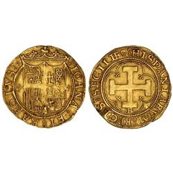 Spanish Monarchy: Iohanna And Charles - 1 Escudo. BURGOS. Anv.: IOANAETKAROLVS. Rev.: HISPANIARVMREG