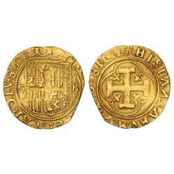 Spanish Monarchy: Iohanna And Charles - 1 Escudo. GRANADA. R. Anv.: G-escudo-R. MUY ESCASA. Cal-42. 