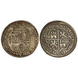 Spanish Monarchy: Philip Ii - 8 Reales. 1589. SEGOVIA. Acueducto de tres arcos de un piso. Separació