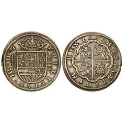 Spanish Monarchy: Philip Iii - 8 Reales. 1617. SEGOVIA. Anv.: Cinco flores de lis en escudo. Acueduc