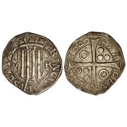 Spanish Monarchy: Reapers' War - 5 Rals. 1642. PRINCIPAT. ARGENTONA. Anv.: PRINCIP(A)-T-VS CATAL. Re