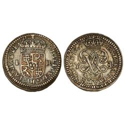 Spanish Monarchy: Philip V - 1 Real. 1707. SEGOVIA. Y. Pátina irisada. ESCASA. Cal-1687. MBC+. 