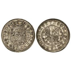 Spanish Monarchy: Philip V - 2 Reales. 1718. CUENCA. J.J. Cal-1161. EBC-. 