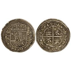 Spanish Monarchy: Philip V - 8 Reales. 1711. MADRID. J. V en PHILIPPVS e HISPANIARVM. Pátina. (Final