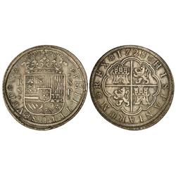 Spanish Monarchy: Philip V - 8 Reales. 1728. SEVILLA. P. Pátina. (Algo alabeada. Golpecito en canto)