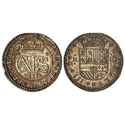 Spanish Monarchy: Charles Iii Pretender - 2 Reales. 1707. BARCELONA. Pátina irisada. (Pequeño final 