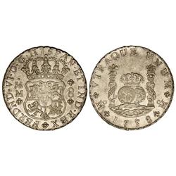 Spanish Monarchy: Ferdinand Vi - 8 Reales. 1758. MÉXICO. M.M. Plano brillo original. Acuñación liger