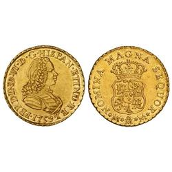 Spanish Monarchy: Ferdinand Vi - 2 Escudos. 1759. MÉXICO. M.M. Restos de brillo original. RARA. Cal-