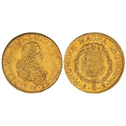Spanish Monarchy: Ferdinand Vi - 8 Escudos. 1758. MÉXICO. M.M. Restos de brillo original. MUY RARA. 