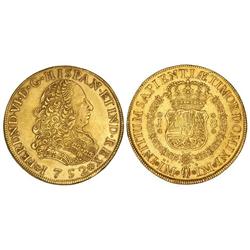 Spanish Monarchy: Ferdinand Vi - 8 Escudos. 1752. LIMA. J. (Pequeñas rayitas de limpieza en anverso)