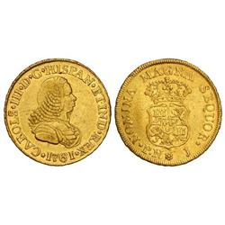 Spanish Monarchy: Charles Iii - 2 Escudos. 1761. POPAYÁN. J. Busto de Fernando VI. Restos de brillo 
