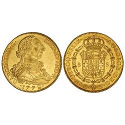 Spanish Monarchy: Charles Iii - 8 Escudos. 1772. MADRID. P.J. Brillo original. (Rayitas de ajuste en
