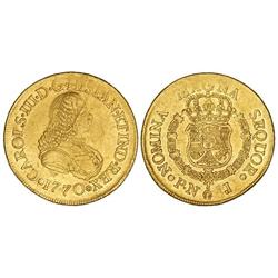 Spanish Monarchy: Charles Iii - 8 Escudos. 1770. POPAYÁN. J. Busto de Fernando VI. MUY ESCASA. Cal-1