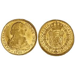 Spanish Monarchy: Charles Iii - 8 Escudos. 1785. POPAYÁN. S.F. Restos de brillo original. Cal-138; X