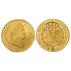 Spanish Monarchy: Ferdinand Vii - 2 Escudos. 1825. MADRID. A.J. Restos de brillo original. Cal-222. 