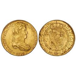 Spanish Monarchy: Ferdinand Vii - 8 Escudos. 1812. LIMA. J.P. Cabeza grande. (Pequeñas rayitas en an