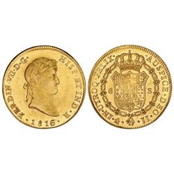 Spanish Monarchy: Ferdinand Vii - 8 Escudos. 1816. MÉXICO. J.J. Restos de brillo original. ESCASA. C