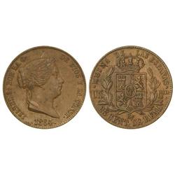 Spanish Monarchy: Elisabeth Ii - 25 Céntimos de Real. 1864. BARCELONA. MUY ESCASA. Cal-588. EBC/EBC-