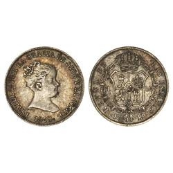 Spanish Monarchy: Elisabeth Ii - 1 Real. 1850. SEVILLA. R.D. Pátina. (Golpecito en canto). Cal-431. 