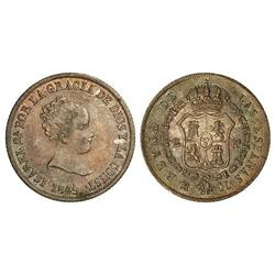 Spanish Monarchy: Elisabeth Ii - 2 Reales. 1849. MADRID. C.L. Pátina irisada. Cal-362. MBC+. 