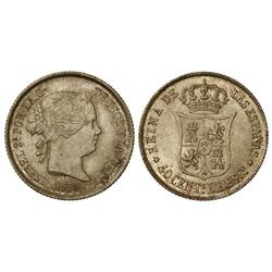 Spanish Monarchy: Elisabeth Ii - 40 Centavos de Escudo. 1866. MADRID. Pátina. Cal-338. EBC. 