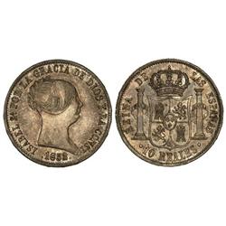 Spanish Monarchy: Elisabeth Ii - 10 Reales. 1852. BARCELONA. Bonita pátina. Cal-207. EBC-. 