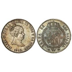Spanish Monarchy: Elisabeth Ii - 10 Reales. 1843. MADRID. C.L. Pátina irisada. (Leves golpecitos y r