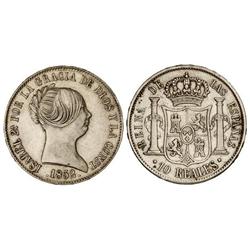 Spanish Monarchy: Elisabeth Ii - 10 Reales. 1852. MADRID. Cal-222. MBC+/MBC. 