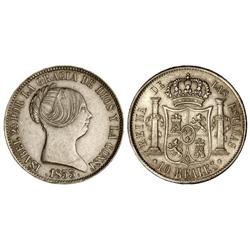 Spanish Monarchy: Elisabeth Ii - 10 Reales. 1853. MADRID. (Ligeras rayitas y golpecitos). MUY BUEN E
