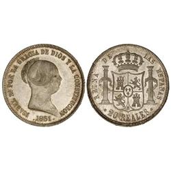 Spanish Monarchy: Elisabeth Ii - 20 Reales. 1851. BARCELONA. Pátina. Brillo original. EXTRAORDINARIA