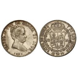 Spanish Monarchy: Elisabeth Ii - 20 Reales. 1835. MADRID. C.R. Pátina. ESCASA. Cal-160. EBC-. 
