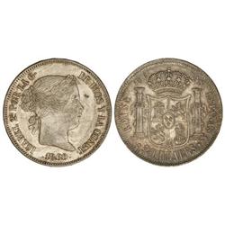 Spanish Monarchy: Elisabeth Ii - 20 Reales. 1860. MADRID. Parte de brillo original. (Leves rayitas e
