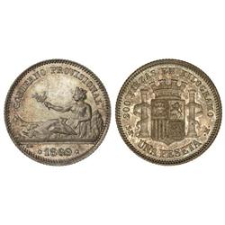 Peseta System: Provisional Government And I Republic - 1 Peseta. 1869. S.N.-M. Anv.: GOBIERNO PROVIS