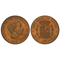 Peseta System: Alfonso Xii - 10 Céntimos. 1878. BARCELONA. O.M. Color y brillo originales. (Pequeñas