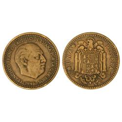 Peseta System: Estado Español - 1 Peseta. 1946 (*19-48). Busto de Benlliure. RARA. (MBC). 