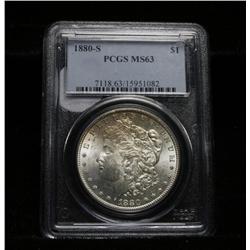 PCGS 1880-S Morgan Dollar graded Select Uncirculated ms63 by PCGS