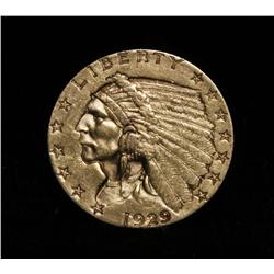 1929-p $2 1/2 Gold Indian Grades Select Uncirculated ms63