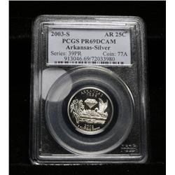 PCGS 2003-S Arkansas Silver Quarter 25c Graded PR69 DCAM
